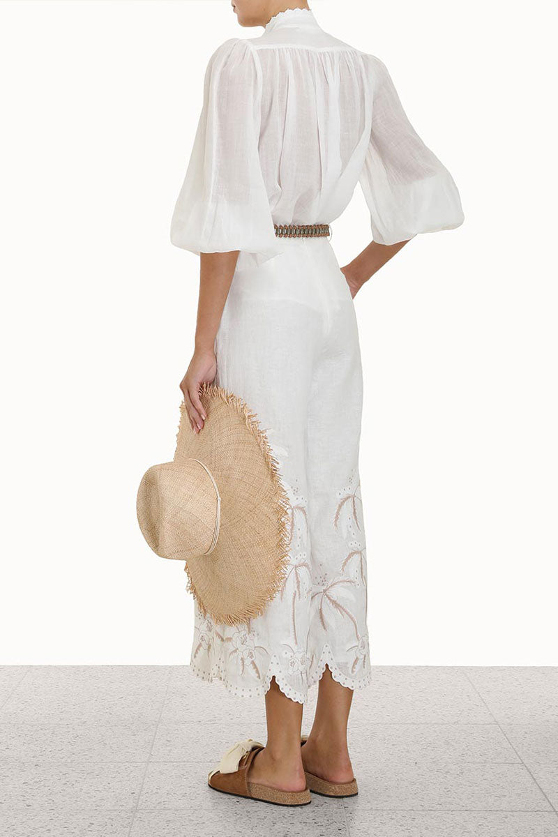 Lyre Embroidered Trim Blouse-ZIMMERMANN-Boyds Philadelphia