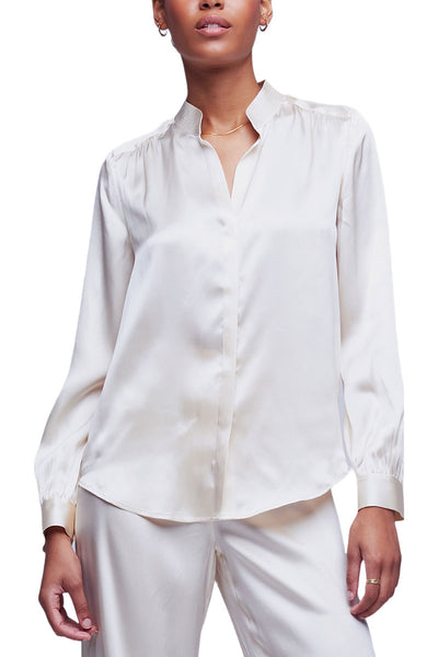 Bianca Band Collar Blouse-L'AGENCE-Boyds Philadelphia