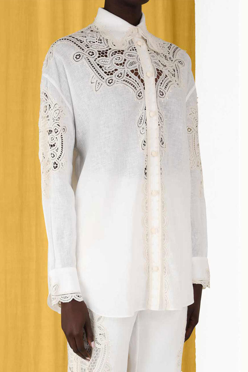 Laurel Embroidered Shirt-ZIMMERMANN-Boyds Philadelphia
