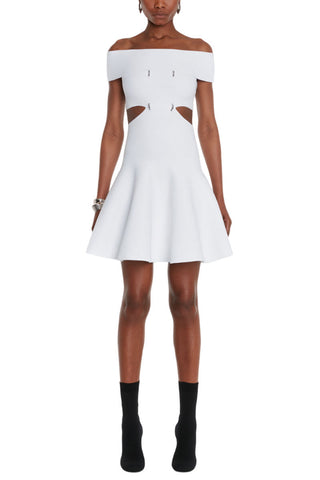 Off-The-Shoulder Slashed Mini Dress-Alexander McQueen-Boyds Philadelphia