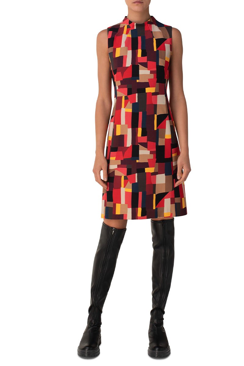 Graphic Print Sheath Dress-Akris-Boyds Philadelphia