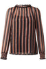 Striped Houndstooth Blouse-Akris Punto-Boyds Philadelphia