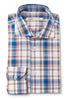 Blue-Rust Check Shirt-Maurizio Baldassari-Boyds Philadelphia