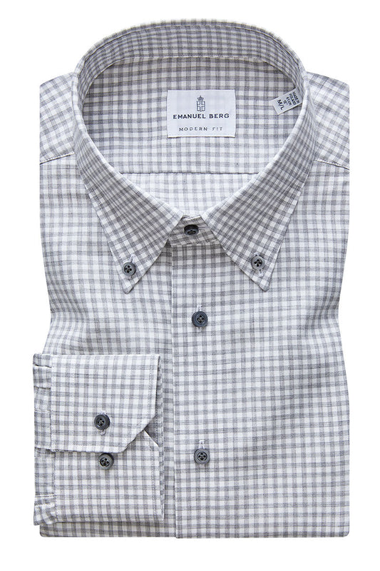 Checkered Twill Mélange Shirt-Emanuel Berg-Boyds Philadelphia