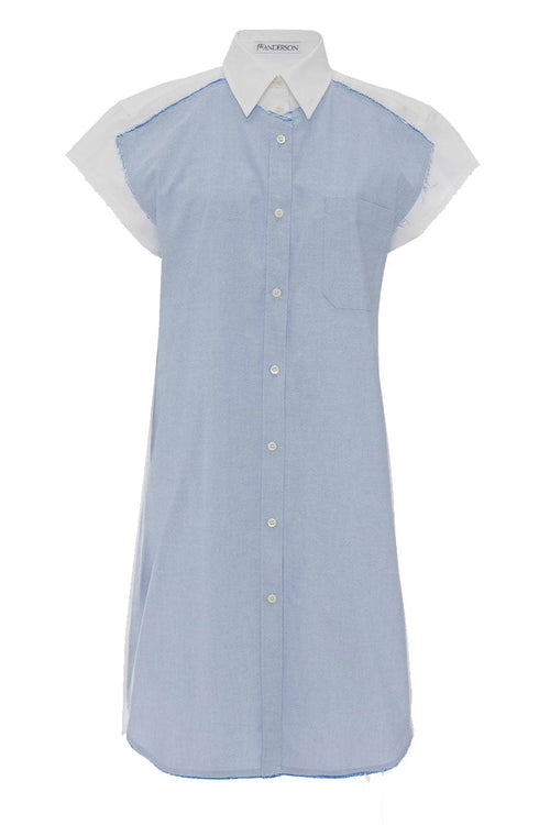 White layered outlet shirt dress