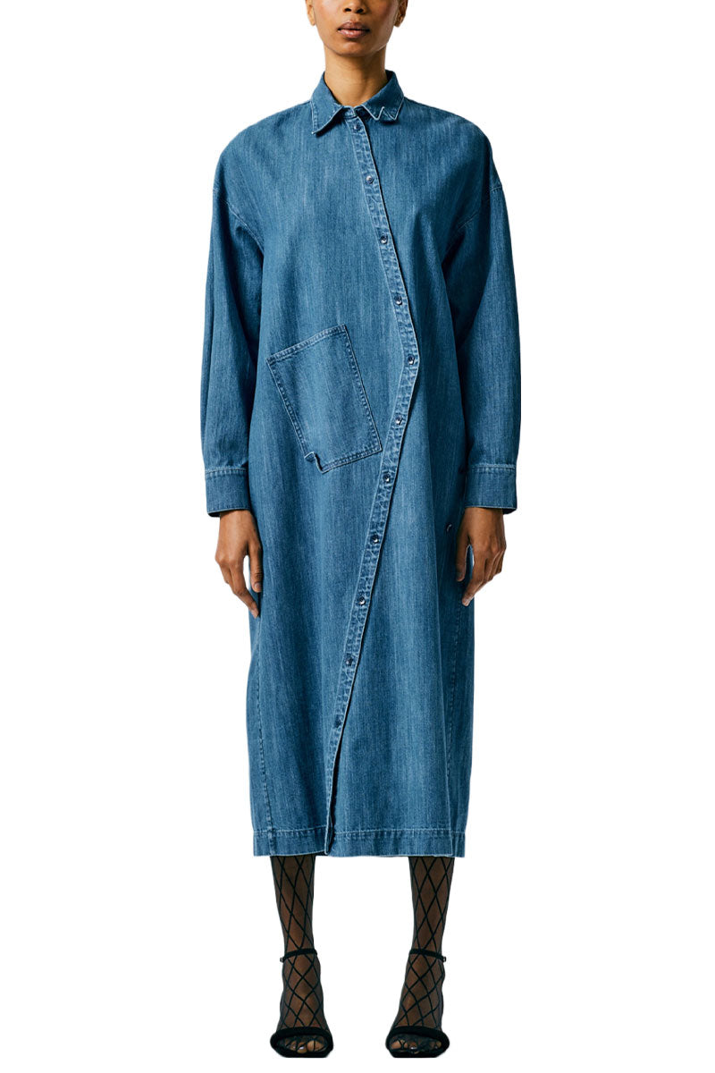 Stone Washed Denim Shirtdress-Tibi-Boyds Philadelphia