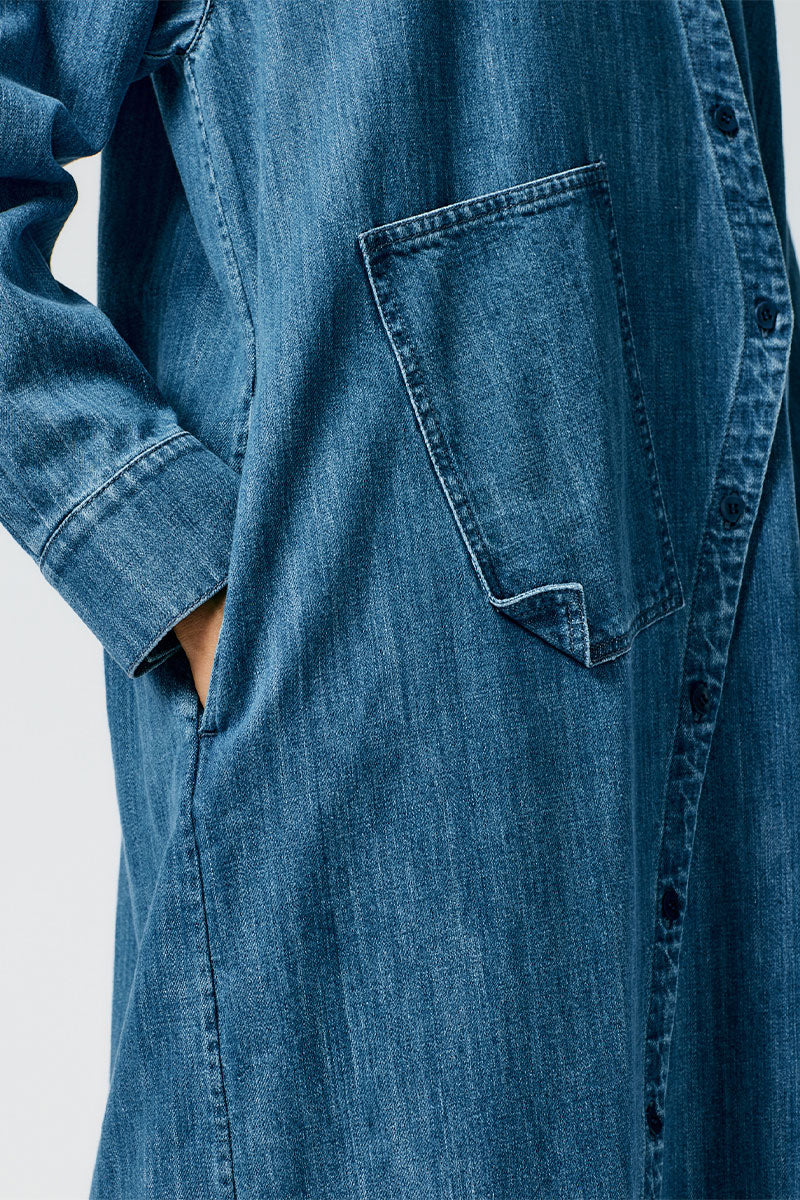 Stone Washed Denim Shirtdress-Tibi-Boyds Philadelphia