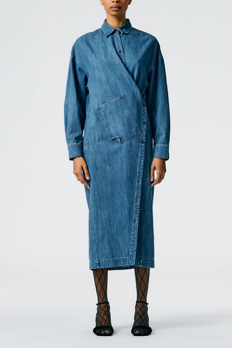 Stone Washed Denim Shirtdress-Tibi-Boyds Philadelphia