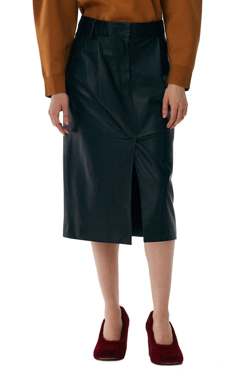 Leather Pleated Skirt by Tibi Boyds