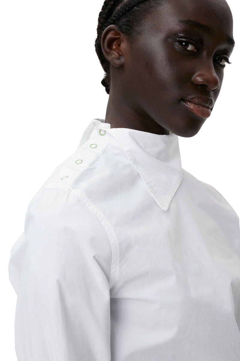 Asymmetrical Collar Shirt-Ganni-Boyds Philadelphia