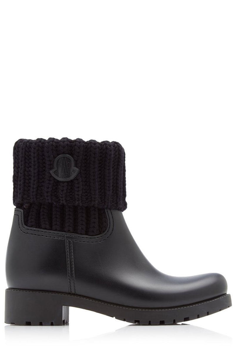 Ginette knit cuff leather rain boot Clearance