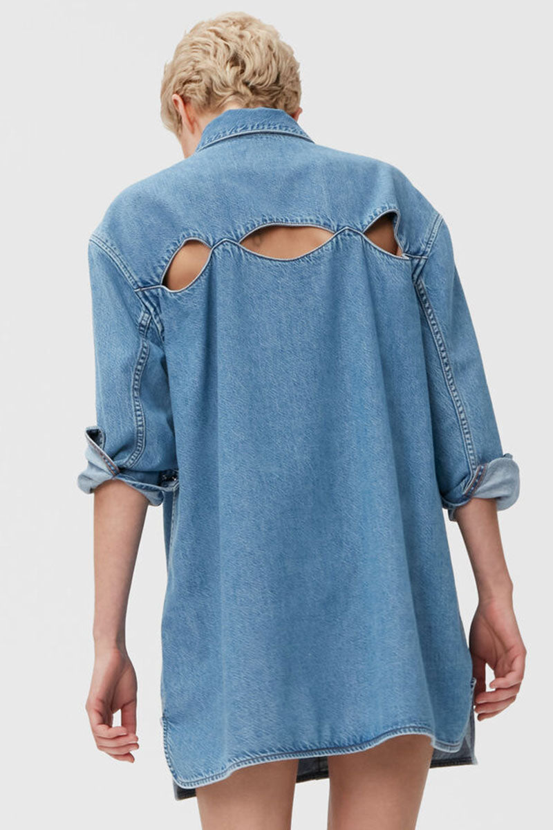 Oversized Denim Shirt-GANNI-Boyds Philadelphia