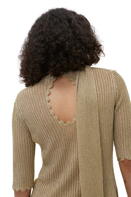 Malia Open Back Blouse Blue