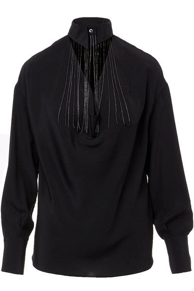Monili Fringe Blouse-Brunello Cucinelli-Boyds Philadelphia