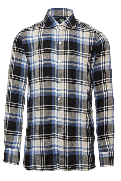 Blue Plaid Sportshirt-Finamore-Boyds Philadelphia