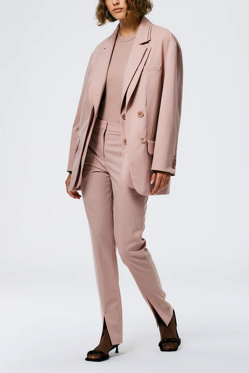 Cassius Suiting Slim Pant with front Slit Detail-Tibi-Boyds Philadelphia