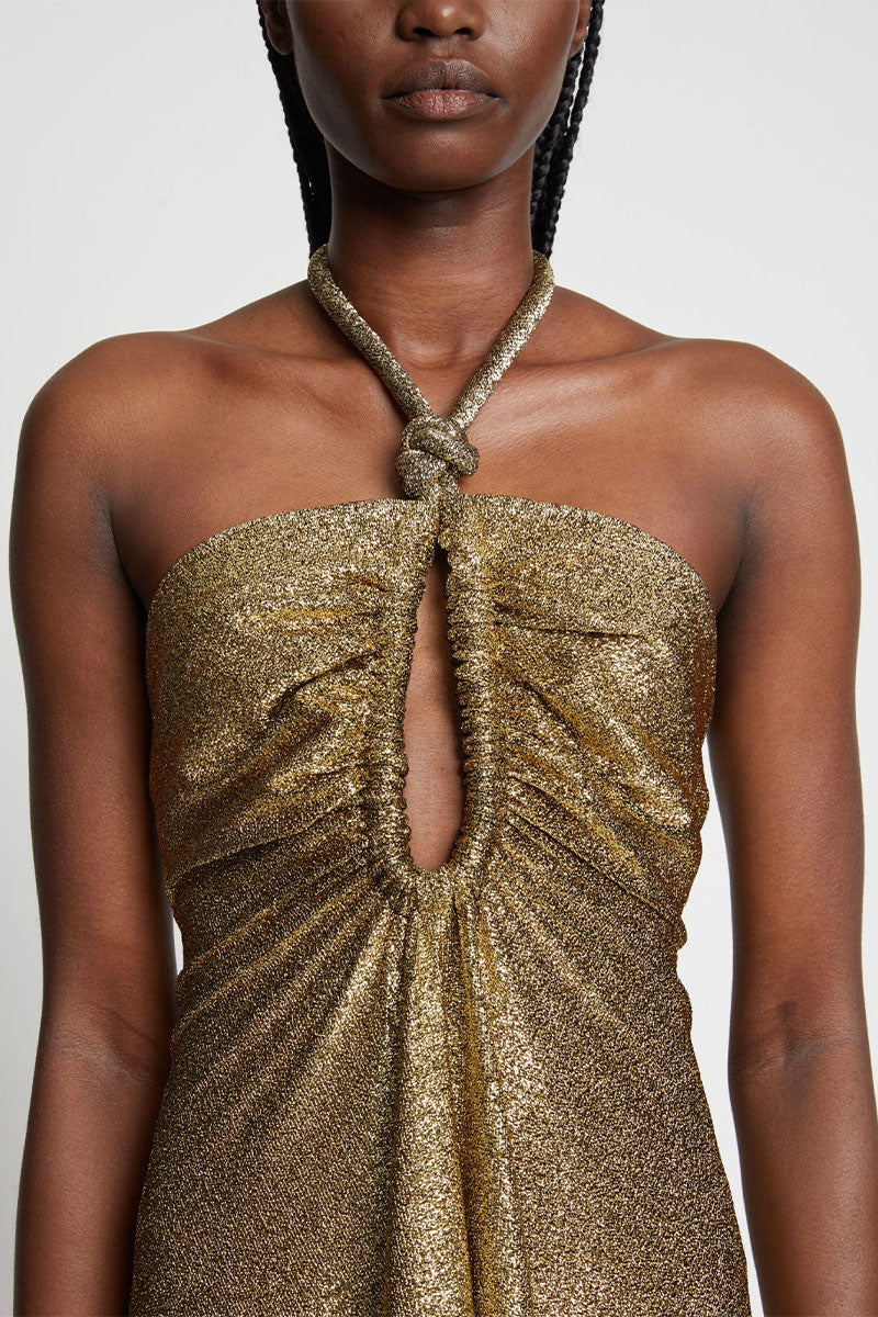 Metallic Jersey Sleeveless Cut Out Dress-Proenza Schouler-Boyds Philadelphia