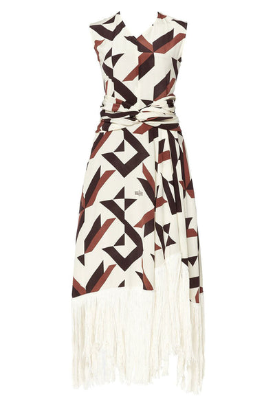 Wrap Waist Tassel Dress-Rokh-Boyds Philadelphia