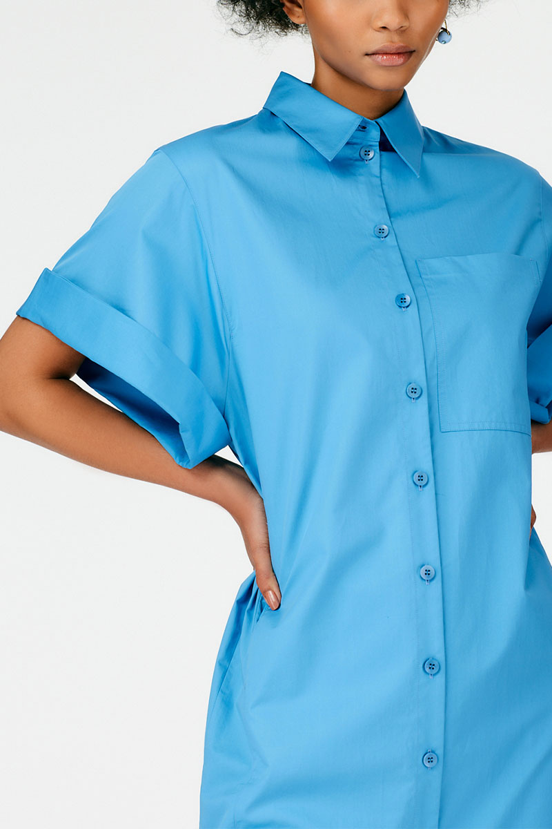 Eco Poplin Rolled Sleeve Shirtdress-Tibi-Boyds Philadelphia