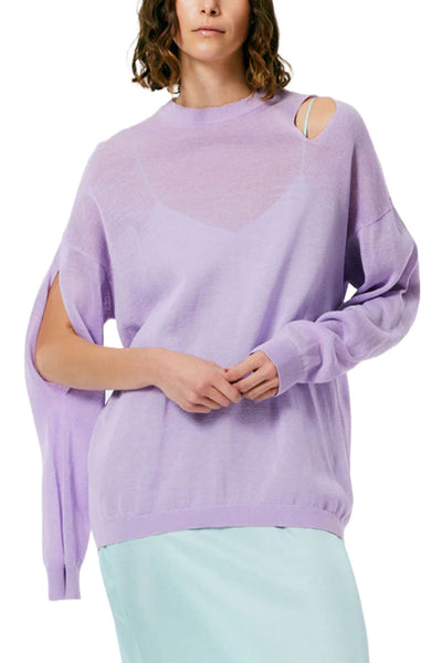 Crispy Cotton Slit Detail Oversized Pullover-Tibi-Boyds Philadelphia