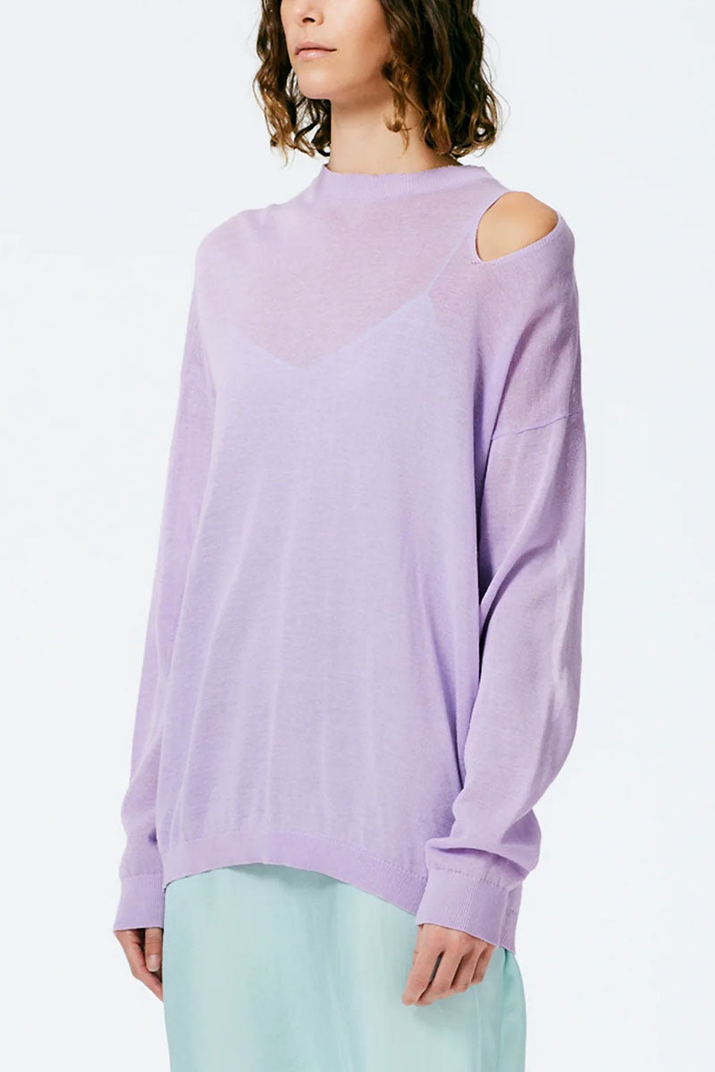 Crispy Cotton Slit Detail Oversized Pullover-Tibi-Boyds Philadelphia
