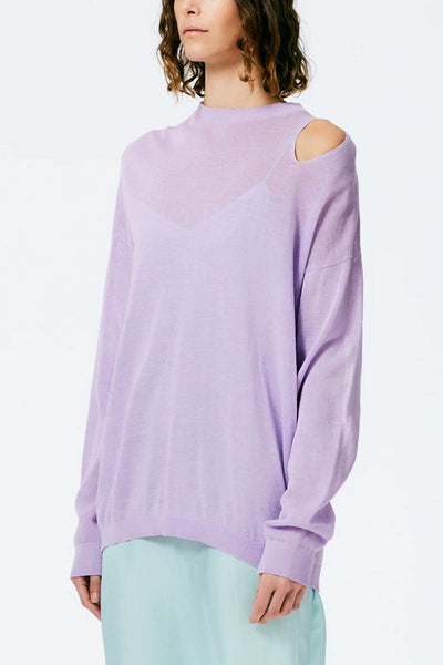Crispy Cotton Slit Detail Oversized Pullover-Tibi-Boyds Philadelphia