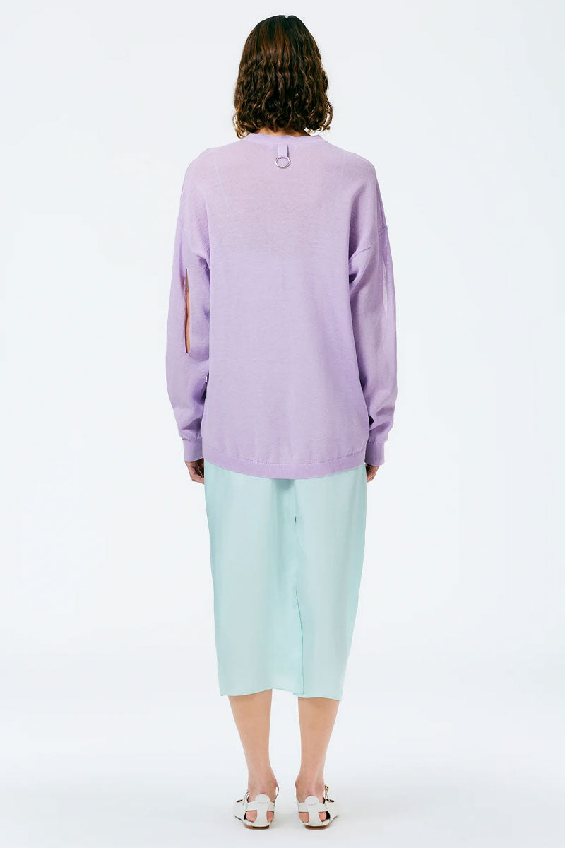 Crispy Cotton Slit Detail Oversized Pullover-Tibi-Boyds Philadelphia