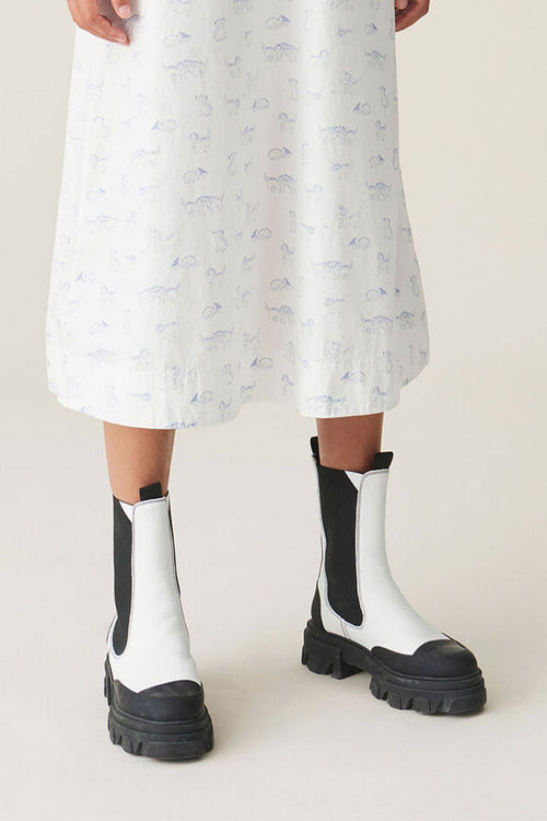 White ganni store boots
