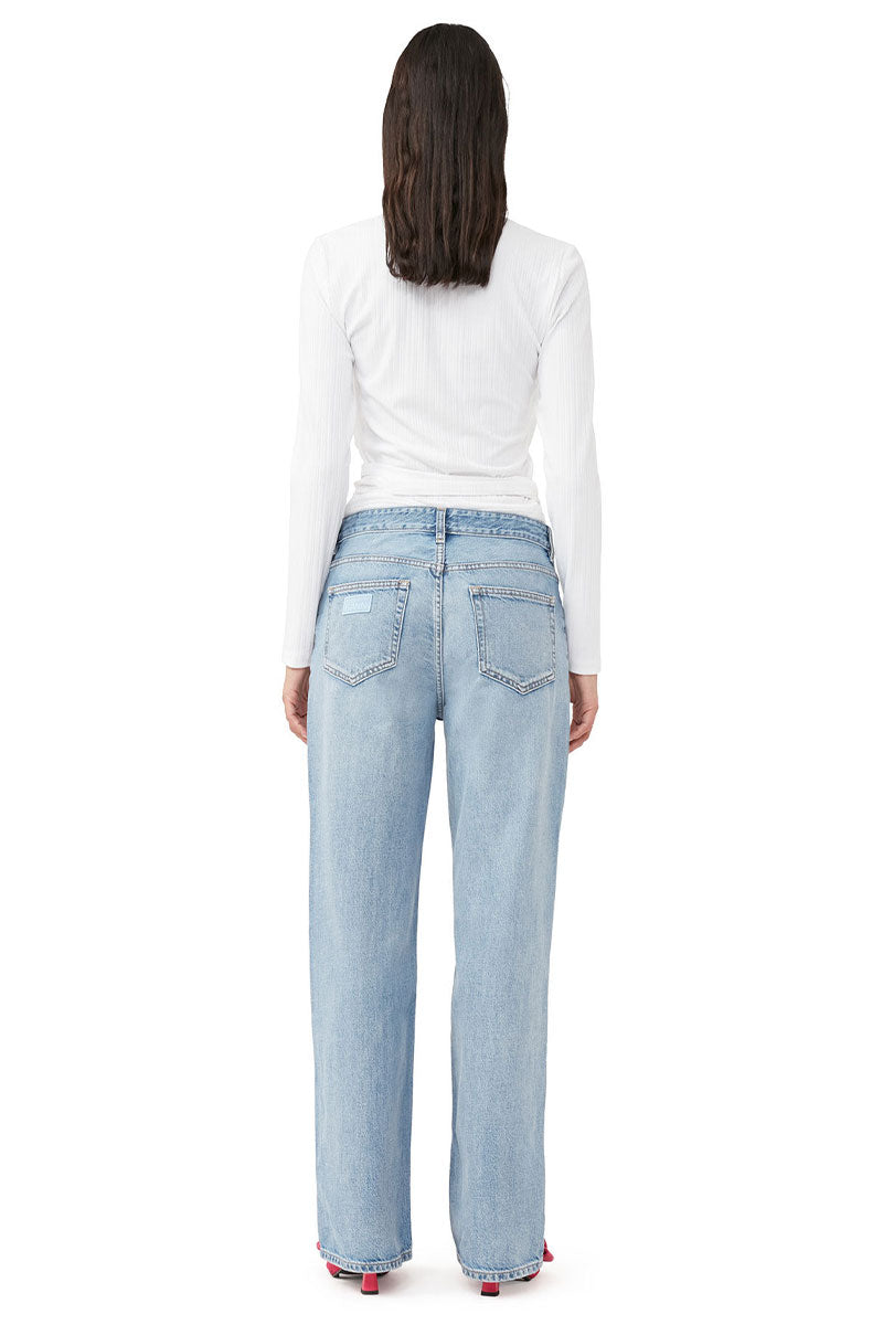 Rib Jersey Wrap Blouse-Ganni-Boyds Philadelphia
