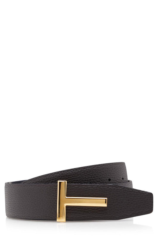 T Icon Grained Leather Belt-Tom Ford-Boyds Philadelphia