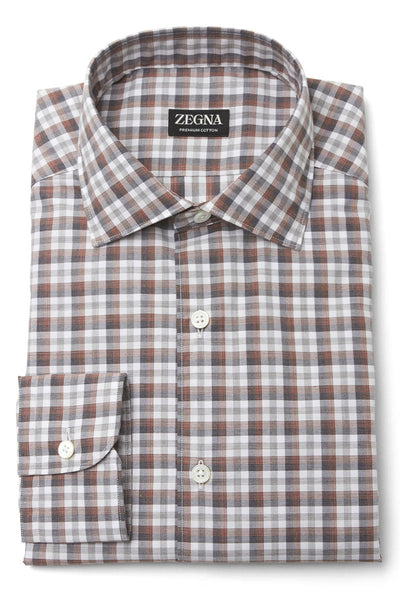 Premium Cotton Check Shirt-Zegna-Boyds Philadelphia