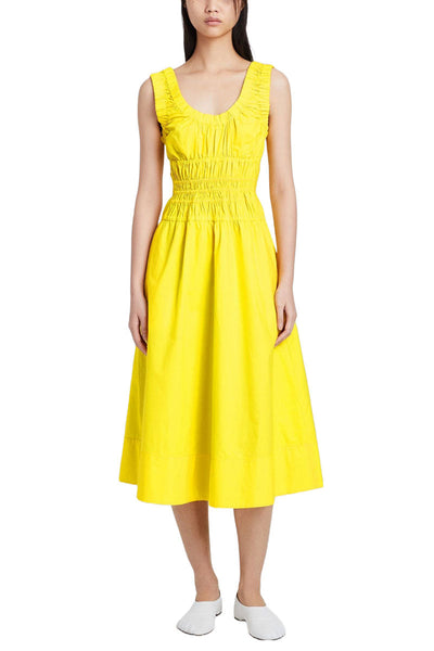 Poplin Gathered Midi Dress-Proenza Schouler White Label-Boyds Philadelphia