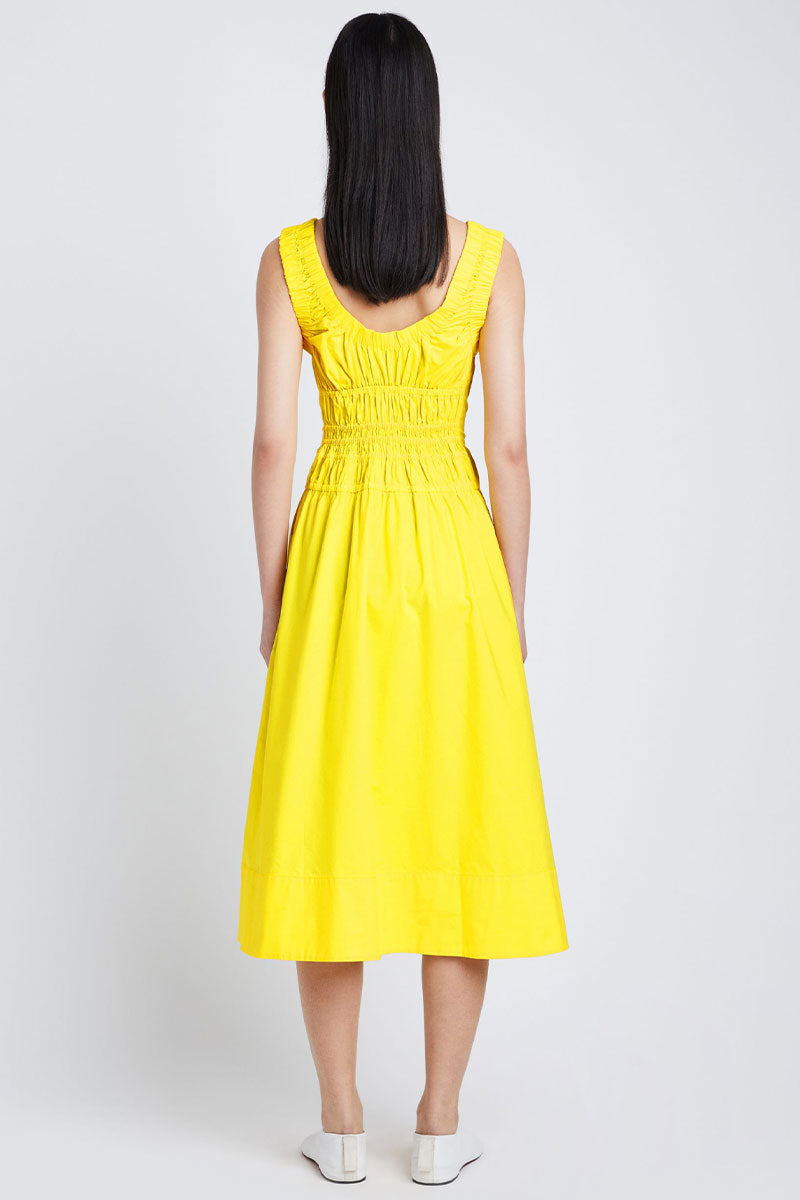 Poplin Gathered Midi Dress-Proenza Schouler White Label-Boyds Philadelphia