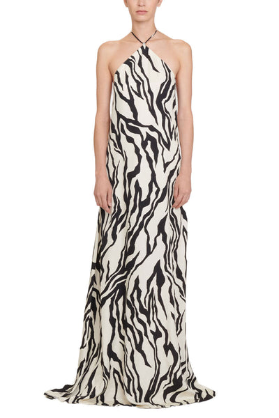 Zebra Print Long Dress-Maison Rabih Kayrouz-Boyds Philadelphia