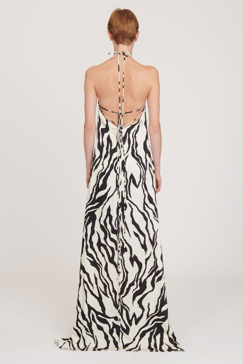 Zebra Print Long Dress-Maison Rabih Kayrouz-Boyds Philadelphia